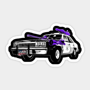 Highway Punchado Car Upgraded v. Blank Text Code Purple Sticker